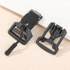 A black magnetic quick release buckle designed for belts and bags, shown in a close-up view.