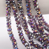 Strands of iridescent amethyst and purple AB faceted crystal glass beads for jewelry making