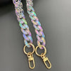 Iridescent acrylic chunky chain strap with gold clasps for bags and jewelry