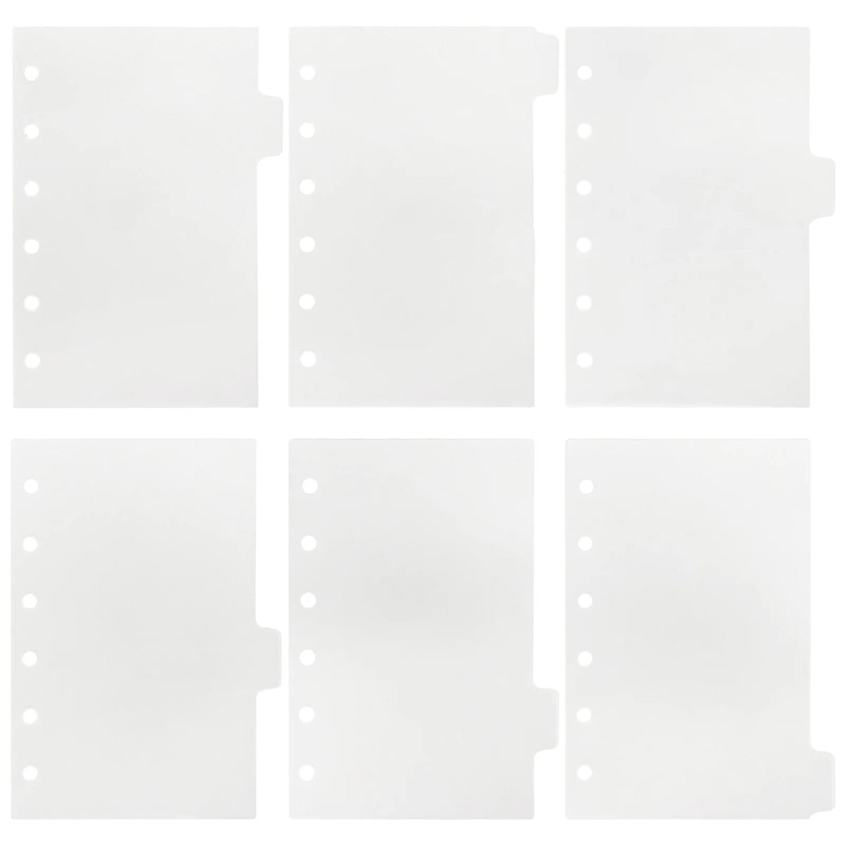 A set of five clear plastic sheets for an A7 Crocodile Ring Binder Notebook