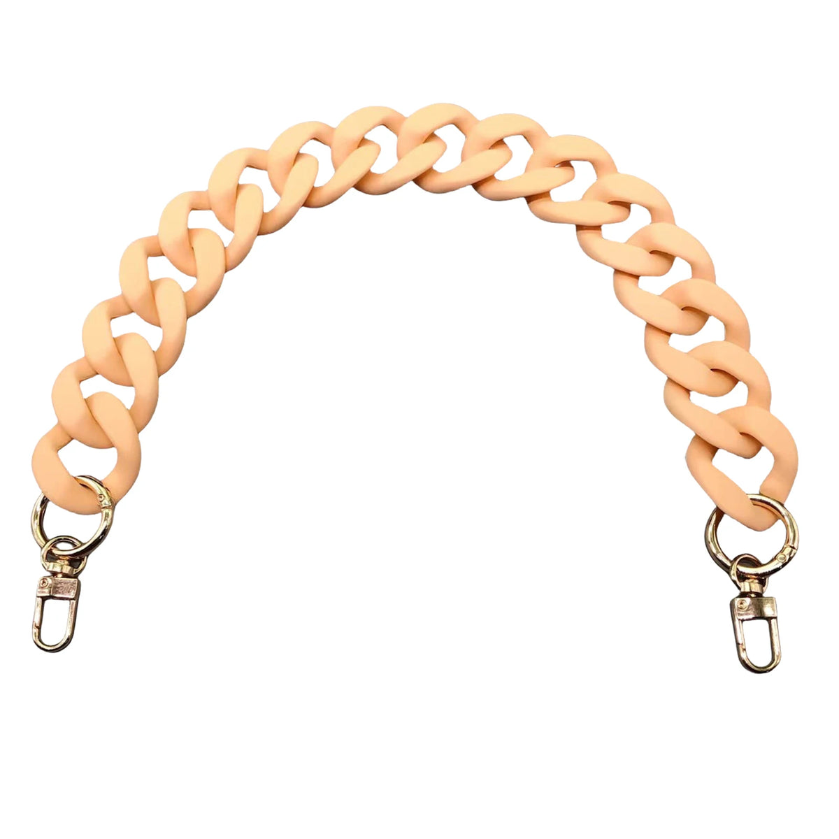 A light peach acrylic chunky chain shoulder strap for a handbag.