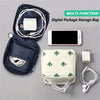 A multi-function digital package storage bag featuring a zippered pouch and an included portable charger.