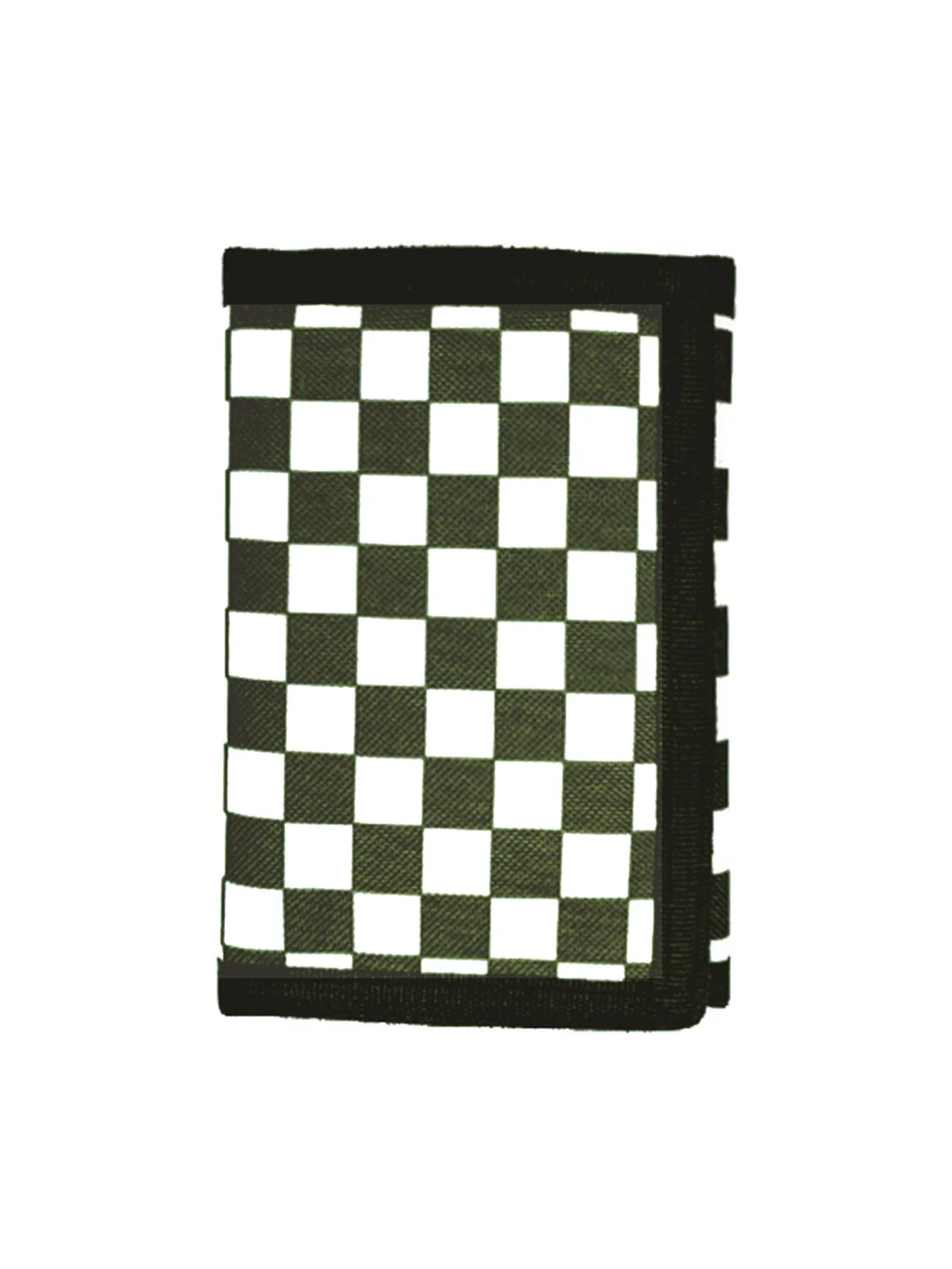 Fold Over Checkered Print Wallet