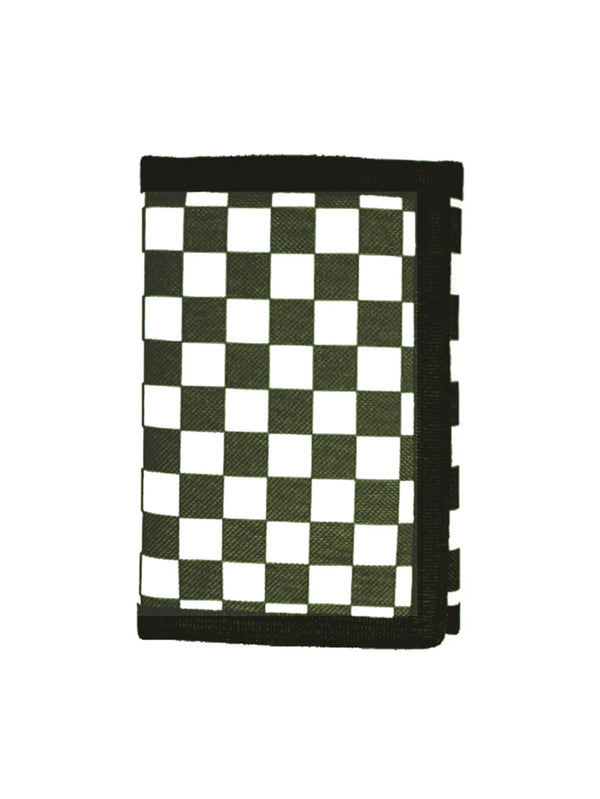 Fold Over Checkered Print Wallet