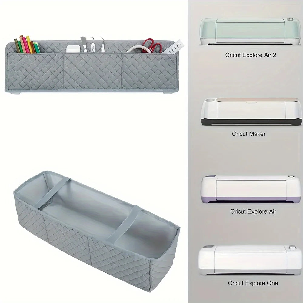 A collection of protective covers for a Cricut Maker, including Explore Air 2, Maker, Explore Air, and Explore One.