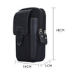 Black vintage cowhide leather crossbody bag shown with dimensions 18cm in height and 10cm by 5cm in width.
