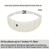 Grey elastic wristband or waist pack for holding cards keys earphones money watches and power bank
