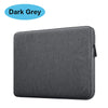 A dark grey waterproof canvas laptop sleeve with a soft fleece lining.