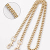 A close-up view of a gold chain bag strap for handbags and crossbody bags.