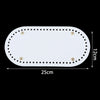 White oval PU leather bag base with pre-punched holes for crochet and knitting projects