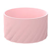A pink silicone boot sleeve designed to fit water bottles.