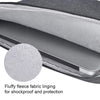 A laptop sleeve with a fluffy fleece fabric lining for shockproof and protection.