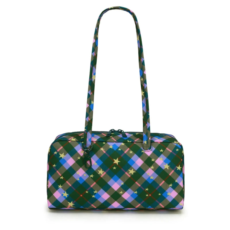 Leopard Print Nylon Shoulder Tote Bag
