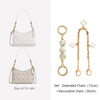 A set of gold-toned extended and decorative chains for bag and accessory decoration.