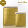 50 pieces of golden aluminumized holographic bubble mailers with self-seal closure