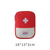 A red pouch-style storage bag for a portable first aid kit with a white cross emblem.