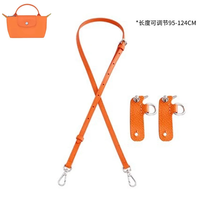 Kit de correa de cuero naranja para hombro ajustable para bolsos mini