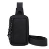 Schwarze Herren-Casual-Crossbody-Messenger-Tasche mit Riemen und Kettendetail