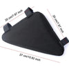 Bolsa resistente para almacenar el cuadro de bicicleta negra con dimensiones.