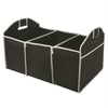 Black multi-pocket car trunk organizer with a foldable design.