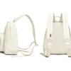 A cream-colored lightweight waterproof daypack with a padded back panel and adjustable straps.