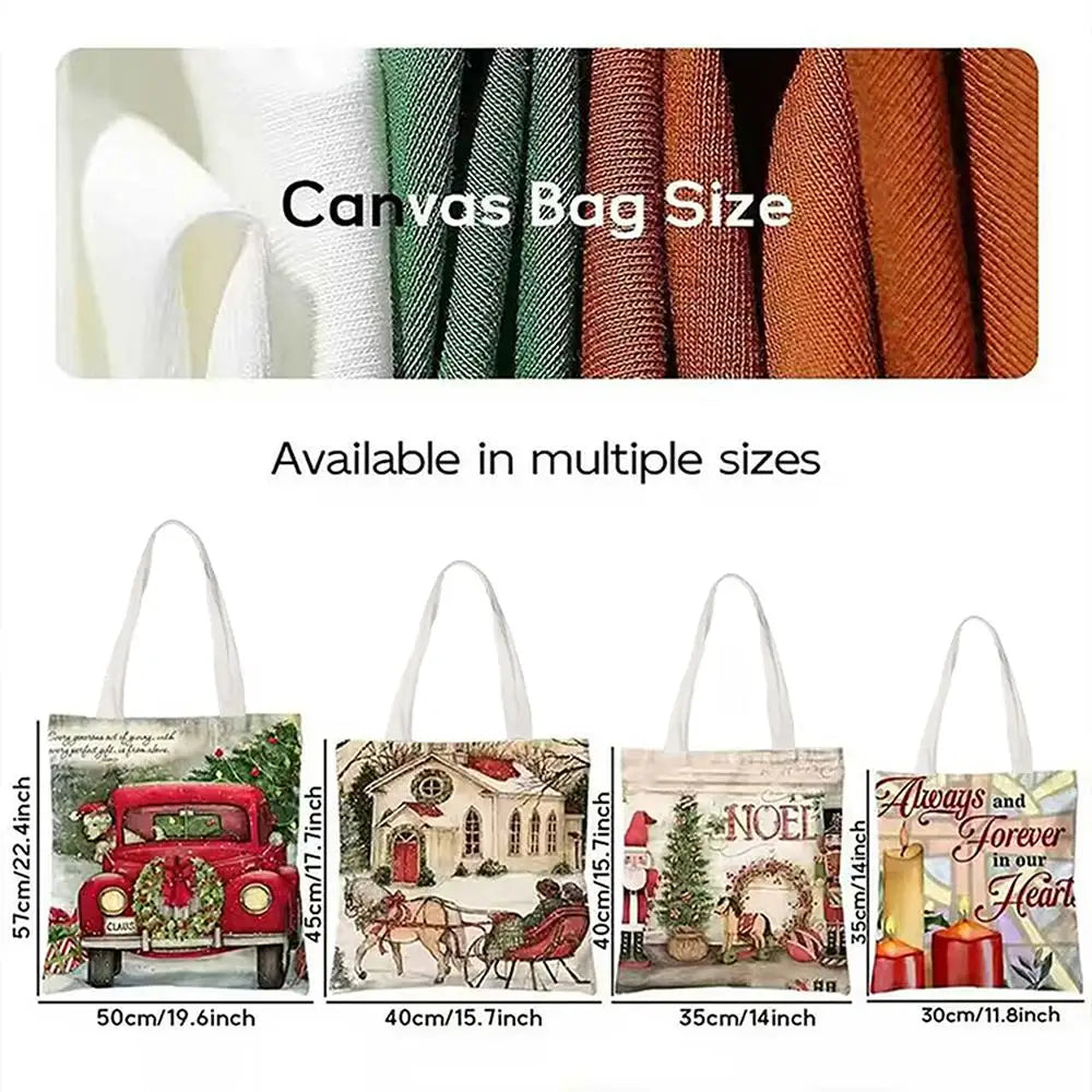أكياس قماشية متعددة الأحجام قابلة لإعادة الاستخدام بتصاميم وألوان مختلفة.