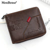 A dark brown MenBense PU leather wallet with a coin pocket and card holder shown on a white background.
