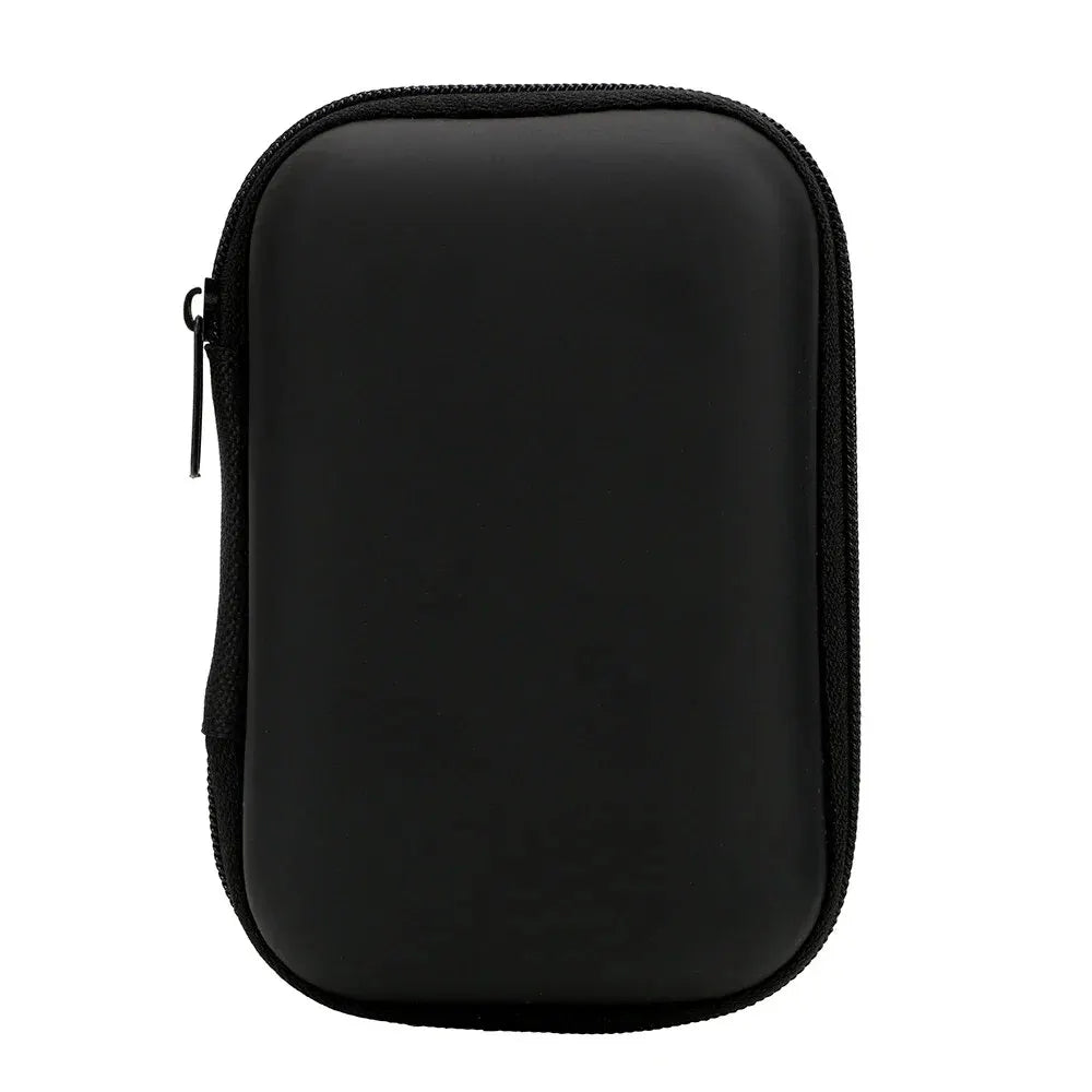 Sac de stockage portable noir pour appareils électroniques et câbles avec une ouverture zippée