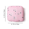 Pink portable waterproof sanitary napkin storage pouch with a floral pattern.