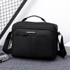 Black professional waterproof men's business briefcase with a handle and shoulder strap