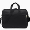 Black men's durable oxford briefcase with a shoulder strap and zipper closure