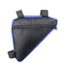 Bolsa de almacenamiento para cuadro de bicicleta duradera en negro y azul con correas acolchadas.