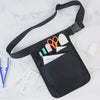 Black nurse organizer belt waist bag with multiple pockets and various medical tools