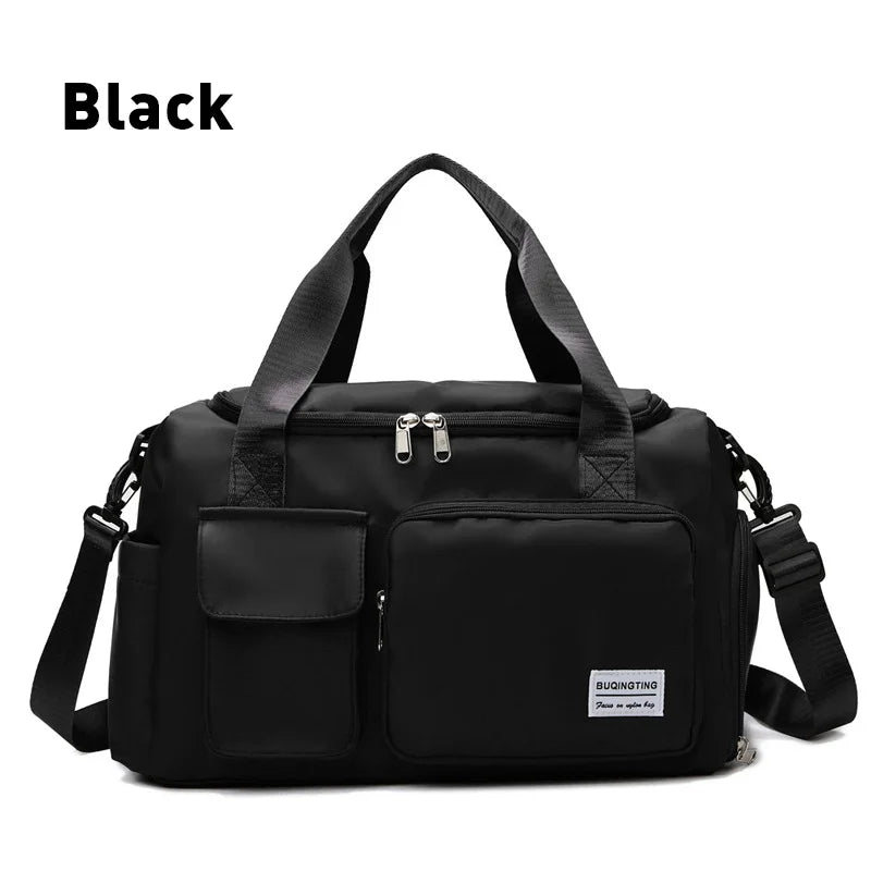 Schwarze wasserdichte Segeltasche für Reisen und Fitness