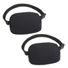Black cross-body nylon waist bag designed for carrying a phone and essentials.