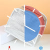 A cartoon capybara insulated lunch bag is shown open, displaying a segmented design with white and blue sections.