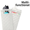 White quilted multi-functional storage bag for glasses and other small items