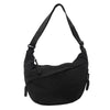 Schwarze Nylon-Crossbody-Handtasche für Damen mit verstellbarem Riemen