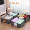 A set of multi-use foldable storage bags for organizing t-shirts, toys, shirts, and towels.