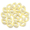 A collection of yellow acrylic link chain connectors for DIY jewelry and bag making