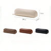 A set of three large capacity multifunctional makeup and pencil pouches in beige, brown, and black.