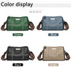 A display of five luxury cowhide shoulder bags in green, blue, black, and khaki colors.