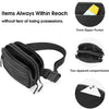 Black multi-functional crossbody storage bag with front and back zipper pockets