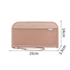 Portefeuille organisateur de voyage premium rose pâle pour cartes et documents, vu à plat.