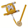 Yellow adjustable dog vest with a backpack and leash for small and medium breeds