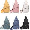 Ein Set von fünf Damen-wasserdichten Crossbody-Sling-Taschen in Pastell- und dunklen Tönen.