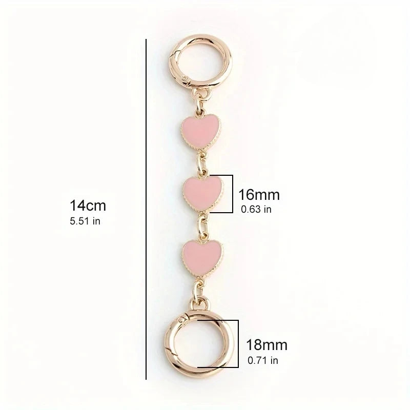 Gold-toned moon-shaped bag chain strap with an alloy clasp and adjustable length.