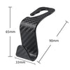Black textured car seat back hooks designed for trunk organization