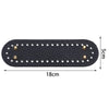 Black oval PU leather bag base with pre-punched holes for crochet and knitting