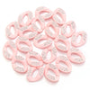 A collection of pink acrylic link chain connectors for DIY jewelry and bag making